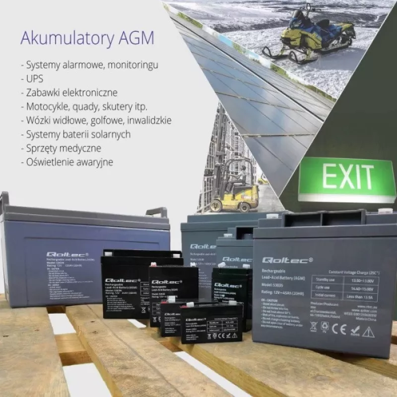 Qoltec 53037 AGM akumuliatorius 12V 65Ah max 780A