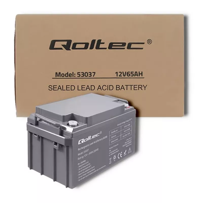 Qoltec 53037 AGM akumuliatorius 12V 65Ah max 780A