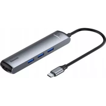 Baseus 7-in-1 USB-C Hub Adapter su 2x USB 3.0, HDMI, USB-C PD 100W, SD/TF kortelių skaitytuvu - Space Grey