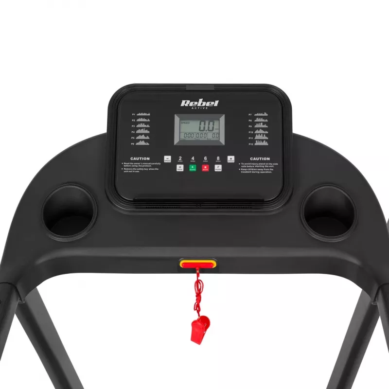 REBEL ACTIVE RBA-1001 Sulankstomas elektrinis bėgimo takelis su LCD ekranu, 12 programų, 12 km/h, sidabrinis/juodas