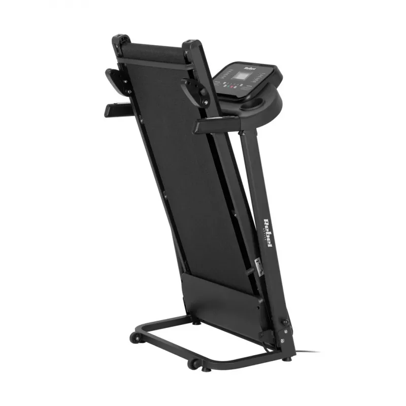 REBEL ACTIVE RBA-1001 Sulankstomas elektrinis bėgimo takelis su LCD ekranu, 12 programų, 12 km/h, sidabrinis/juodas