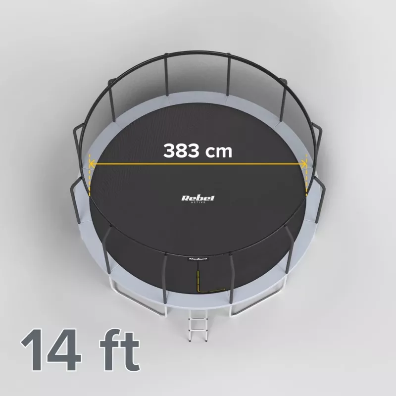 REBEL Active Trampoline PRO 14ft/427 cm su apsauginiu tinklu ir kopėčiomis