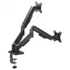 Equip Dvigubo Monitoriavo Stalo Laikiklis 17-32 inch Ekranams, 360° Sukimasis, Dujinė Spyruoklė, 9 kg Talpa, Juodas