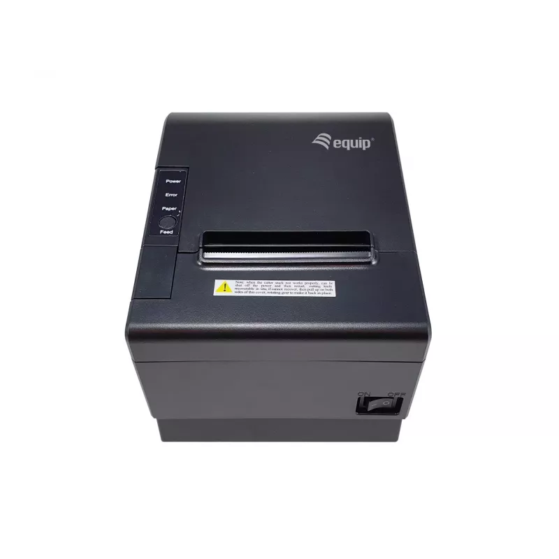 Equip 58/80mm terminis kvitų spausdintuvas su automatiniu pjovikliu, USB/Bluetooth/WiFi/jungtimi kasos stalčiui, juodas
