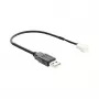 Delock USB 2.0 Type-A Male to 3-Pin Fan Connector Male Power Cable 20 cm Black