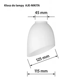 Activejet Lempos gaubtas Nikita Baltas Tekstilinis Cilindrinis E27 300mm