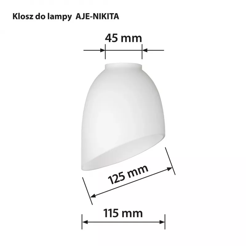 Activejet Lempos gaubtas Nikita Baltas Tekstilinis Cilindrinis E27 300mm