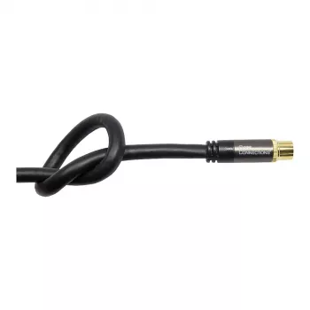 Good Connections SmartFLEX SAT antenos kabelis, IEC/Coax kampuotas kištukas į lizdą, paauksuotas, keturgubai ekranuotas, 120 dB, juodas, 1,5 m (GC-M2072)