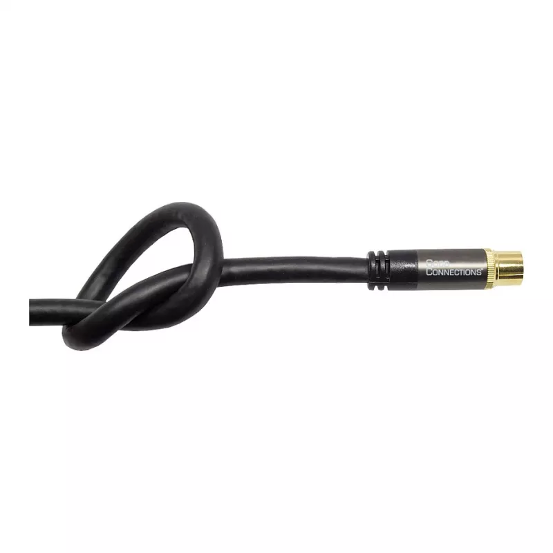 Good Connections SmartFLEX SAT antenos kabelis, IEC/Coax kampuotas kištukas į lizdą, paauksuotas, keturgubai ekranuotas, 120 dB, juodas, 1,5 m (GC-M2072)