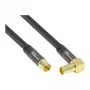 Good Connections SmartFLEX SAT antenos kabelis, IEC/Coax kampuotas kištukas į lizdą, paauksuotas, keturgubai ekranuotas, 120 dB, juodas, 1,5 m (GC-M2072)