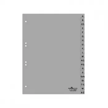 Durable A-Z Register A4 20-Tab Polypropylene Dividers Grey