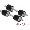 Delock Vibracijos slopintuvas M4 x 0,7 mm D 15 x A 15 mm su 2 srieginiais kaiščiais 4 vnt. Juodas (60799)