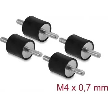 Delock Vibracijos slopintuvas M4 x 0,7 mm D 15 x A 15 mm su 2 srieginiais kaiščiais 4 vnt. Juodas (60799)