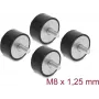 Delock Vibration Damper M8 x 1.25 mm D 40 x H 20 mm with 2 x Male Threads 4 Pieces Black (60817)