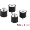 Delock Vibration Damper M6 x 1 mm D 25 x H 20 mm with Internal and External Thread 4 Pieces Black