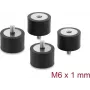 Delock Vibracijų slopintuvas M6 x 1 mm D 30 x H 20 mm su išoriniu ir vidiniu sriegiu, 4 vnt., juodas (60821)