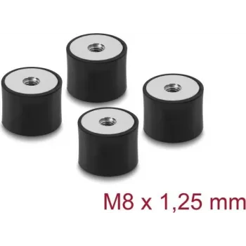 Delock vibracijos slopintuvas M8 x 1,25 mm D 30 x A 20 mm su 2 vidiniais sriegiais, 4 vnt., juodas (60827)