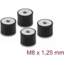 Delock vibracijos slopintuvas M8 x 1,25 mm D 30 x A 20 mm su 2 vidiniais sriegiais, 4 vnt., juodas (60827)