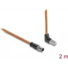 Delock M12 X-coded 8-pin Male Straight to RJ45 Male Upward Angled S/FTP Shielded Cat.6A Patch Cable 2 m Orange