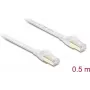 Delock RJ45 Flat Ribbon Patch Cable Cat.8.1 U/FTP up to 40 Gbps 0.5 m White (81024)