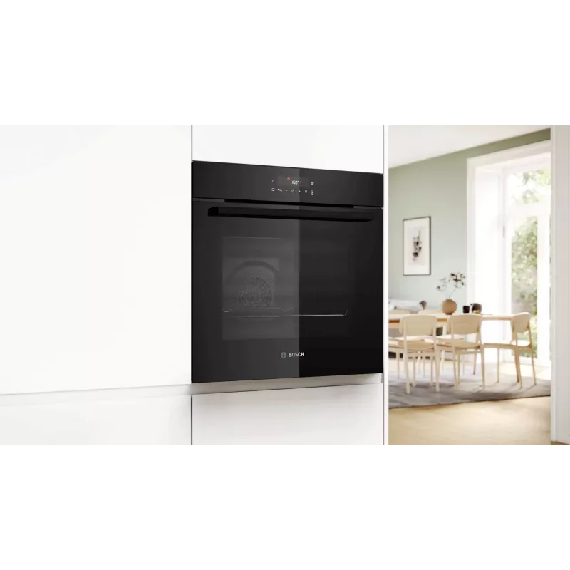 BOSCH HBG571EB4 Įmontuojama orkaitė, juoda, 71 L, pirolizinis apsivalymas, 7 kaitinimo būdai