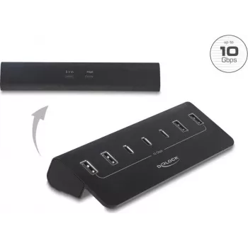 Delock USB 10 Gbps Hub su 3 USB Type-C ir 4 USB Type-A prievadais (64283)