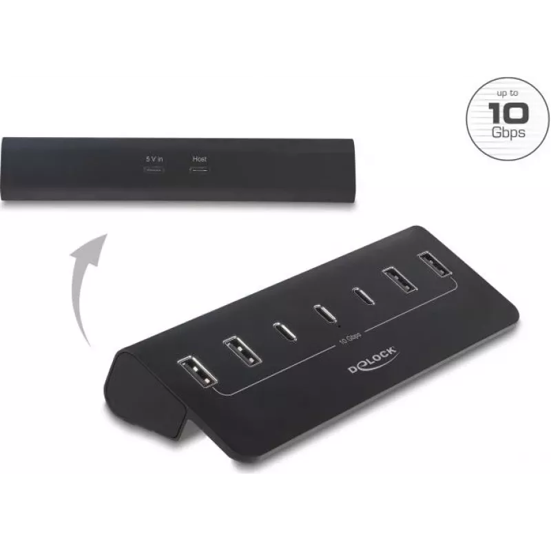 Delock USB 10 Gbps Hub su 3 USB Type-C ir 4 USB Type-A prievadais (64283)