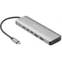 Sandberg USB-C į 5x USB-C + 2x USB-A Hub, 100W, USB 3.2 Gen 1, Pilka