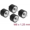 Delock Vibracijos slopintuvas M8 x 1,25 mm D 30 x A 20 mm su 2 išoriniais sriegiais, 4 vnt., juodas (60816)