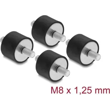 Delock Vibracijos slopintuvas M8 x 1,25 mm D 30 x A 20 mm su 2 išoriniais sriegiais, 4 vnt., juodas (60816)