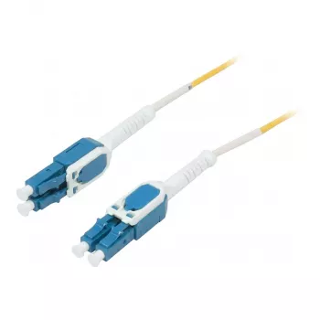 Synergy21 Skaidulinis šuoliukas 1,0m LC-LC Duplex OS2 Vienmodis 9/125µm Uniboot Sukamas Push/Pull 2mm Geltonas