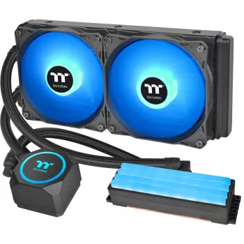 Thermaltake Floe RC 240 All-in-One Liquid CPU Cooler with Integrated RAM Water Block, 240mm Radiator, 2x 120mm ARGB PWM Fans, Intel/AMD