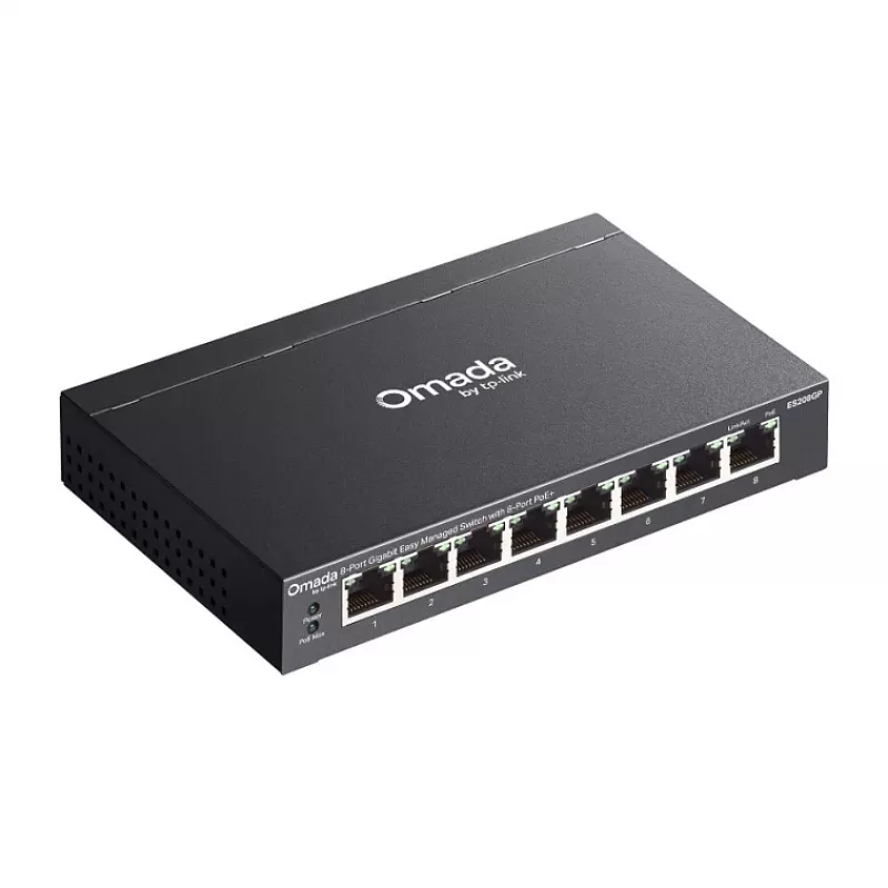 TP-Link Omada ES208GP PoE+ 8-Port Gigabit Smart Managed Switch su 61W PoE biudžetu