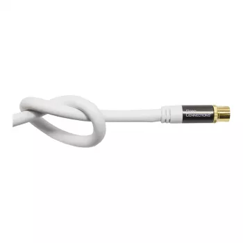 Good Connections SmartFLEX SAT Antenos Laidas, IEC/Coax Kampiškas Kištukas į Lizdą, Auksuotas, Keturgubai Ekranuotas, 120 dB, Baltas, 2 m (GC-M2063)
