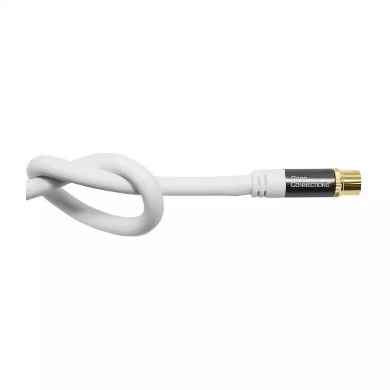 Good Connections SmartFLEX SAT antenos laidas, IEC/Coax kampuotas kištukas į lizdą, paauksuotas, keturgubai ekranuotas, 120 dB, baltas, 1 m (GC-M2061)
