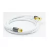 Good Connections SmartFLEX SAT antenos laidas, IEC/Coax kampuotas kištukas į lizdą, paauksuotas, keturgubai ekranuotas, 120 dB, baltas, 1 m (GC-M2061)