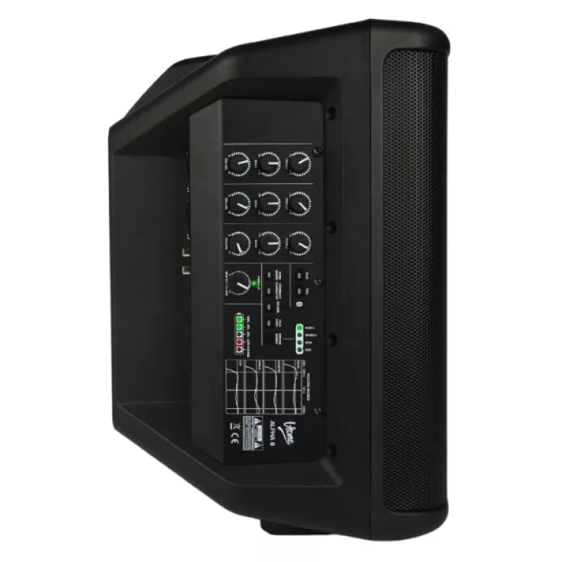V-TONE ALPHA 8 Aktyvi Baterijinė Koloninė PA Sistema su Įmontuotu Mikšeriu, 300W RMS, 8 inch Žemų Dažnių Garsiakalbis, Bluetooth, USB/SD, Reverbas