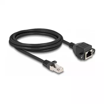 Delock RJ50 prailginimo kabelis, kištukas į lizdą, S/FTP, 2 m, juodas