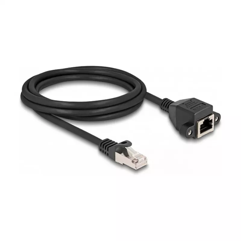 Delock RJ50 prailginimo kabelis, kištukas į lizdą, S/FTP, 2 m, juodas