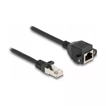 Delock RJ50 prailginimo kabelis, kištukas į lizdą, S/FTP, 2 m, juodas