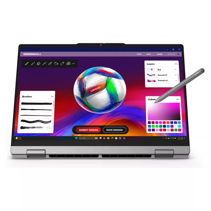 Lenovo IdeaPad 5 2-in-1 15AGP11 Copilot+ PC 83UM0006GE 2-in-1 nešiojamas kompiuteris, 15,3 colio WQXGA OLED jutiklinis 165Hz, AMD Ryzen AI 7 445, 16GB DDR5, 512GB SSD, Windows 11 Home, vokiška klaviatūra
