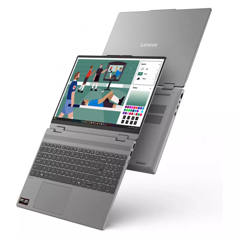 Lenovo IdeaPad 5 2-in-1 15AGP11 Copilot+ PC 83UM0006GE 2-in-1 nešiojamas kompiuteris, 15,3 colio WQXGA OLED jutiklinis 165Hz, AMD Ryzen AI 7 445, 16GB DDR5, 512GB SSD, Windows 11 Home, vokiška klaviatūra