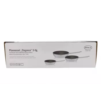 Rosle Elegance Keptuvių Rinkinys 3 vnt. (20/24/28 cm) Nerūdijantis Plienas 18/10 su ProPlex Nelipnia Danga, Tinka Indukcijai