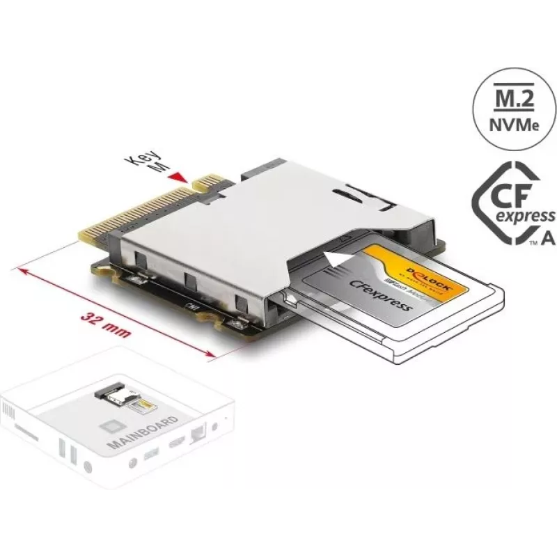 Delock Adapter M.2 Key M Male to CFexpress Type A Slot (64363)
