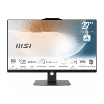 MSI Modern AM272P 1M-855EU All-in-One PC, 27 col. FHD IPS, Intel Core 5 120U, 16GB DDR5, 512GB SSD, Windows 11 Pro, juoda