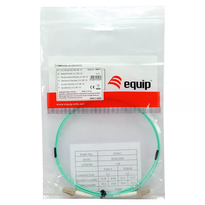 Equip Patch Cable LC-LC 7,5m Multimode Duplex OM3 Turquoise
