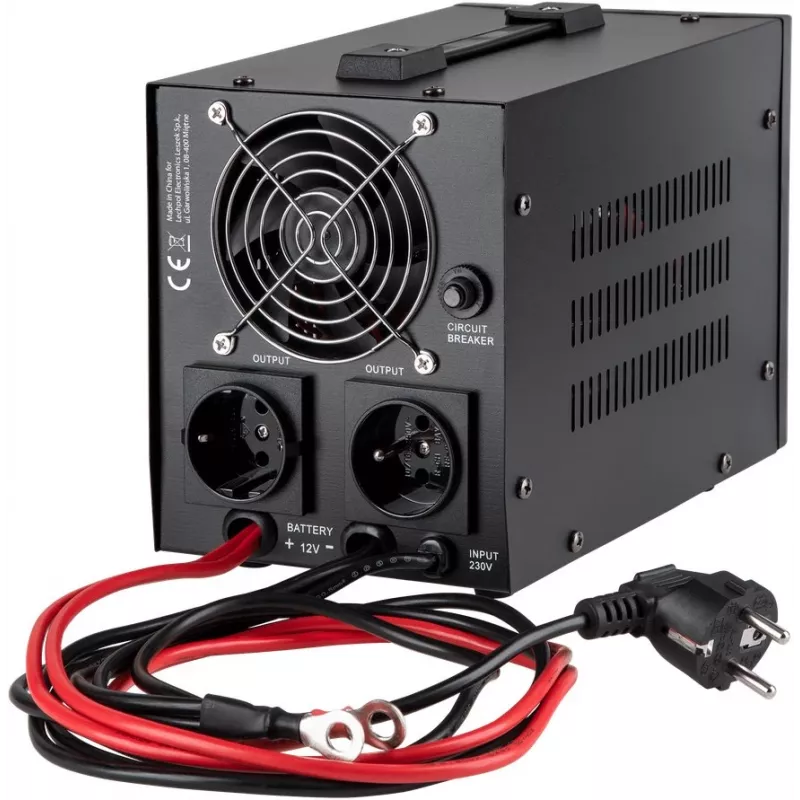 KEMOT PROsinus-800 Nepertraukiamo maitinimo šaltinis 800VA/500W gryno sinuso banga 12V 230V juoda