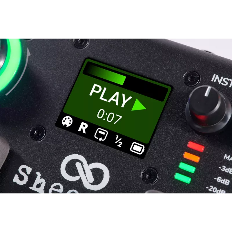 Sheeran Looper+ by HeadRush - Looper ir vokalinis procesorius su 2 stereo kilpomis, 4 val. įrašymu, 128 atmintimis, vokalo efektais, 32 bitų float garsu