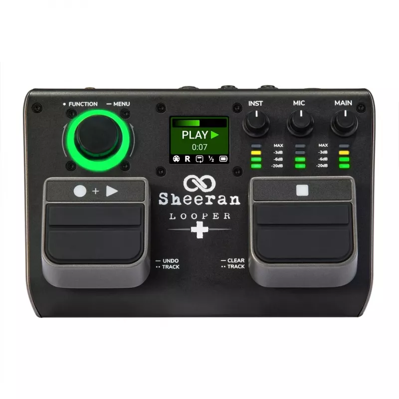 Sheeran Looper+ by HeadRush - Looper ir vokalinis procesorius su 2 stereo kilpomis, 4 val. įrašymu, 128 atmintimis, vokalo efektais, 32 bitų float garsu
