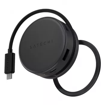 Satechi On-the-Go 7-in-1 Multiport Adapter USB-C Hub su 100W PD, 2x USB-A, HDMI 4K, Ethernet, SD/MicroSD kortelių skaitytuvu - Space Gray